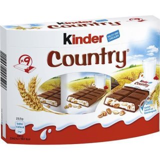 Kinder Country 9er Box | Deutsche Schokolade mit Cerealien | Getreide