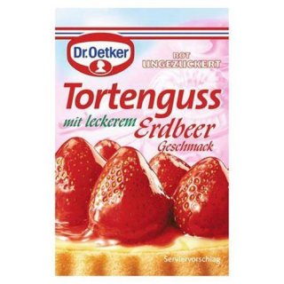 Dr. Oetker Tortenguss Erdbeer rot, 3 Stück · 36 g