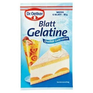 Dr. Oetker white leaf gelatin 6 sheets 10 g pack