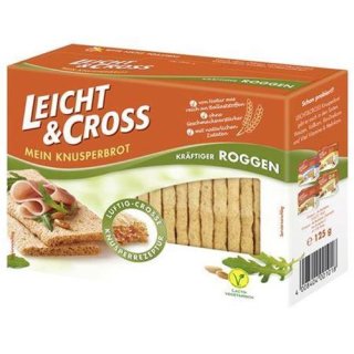 Light & Cross Crispbread Rye ready to eat, cut, from wheat 125 g box