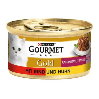 Purina Gourmet Gold - raffiniertes Ragout Duetto mit Rind & Huhn 85g