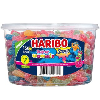 Haribo Super Worms sour vegan 150pcs